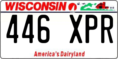 WI license plate 446XPR