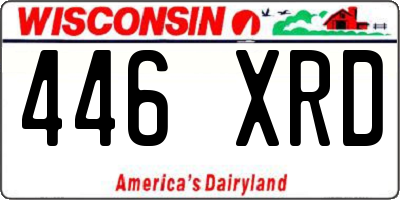 WI license plate 446XRD