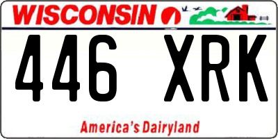 WI license plate 446XRK