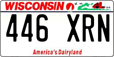WI license plate 446XRN