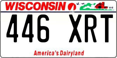 WI license plate 446XRT