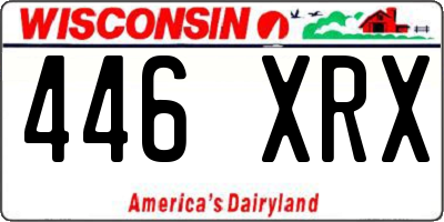 WI license plate 446XRX