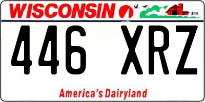 WI license plate 446XRZ