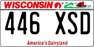 WI license plate 446XSD