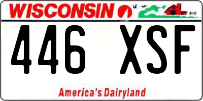 WI license plate 446XSF