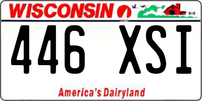 WI license plate 446XSI