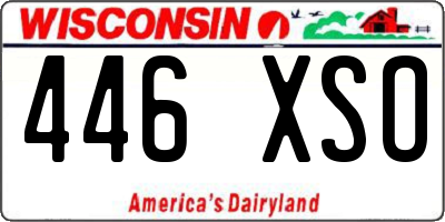 WI license plate 446XSO
