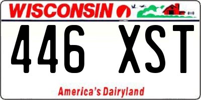 WI license plate 446XST