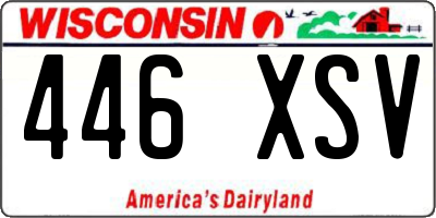 WI license plate 446XSV