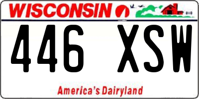 WI license plate 446XSW