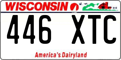 WI license plate 446XTC