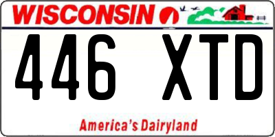 WI license plate 446XTD