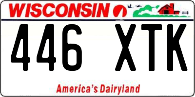 WI license plate 446XTK