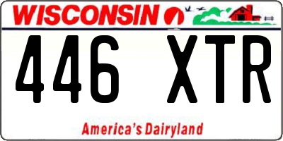 WI license plate 446XTR