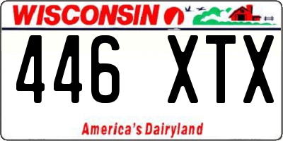 WI license plate 446XTX