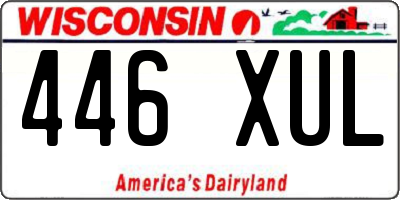 WI license plate 446XUL