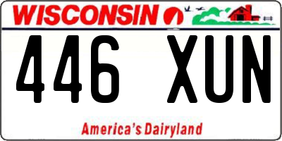 WI license plate 446XUN