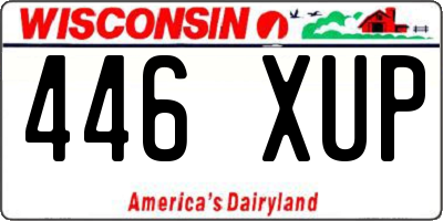 WI license plate 446XUP