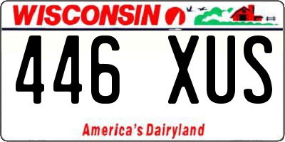 WI license plate 446XUS