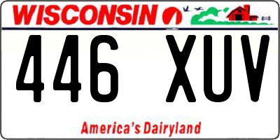 WI license plate 446XUV