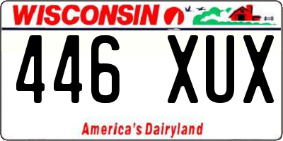 WI license plate 446XUX