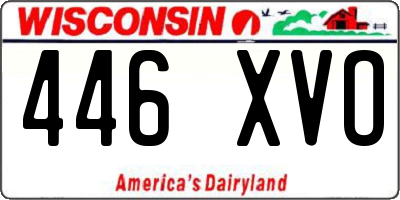 WI license plate 446XVO