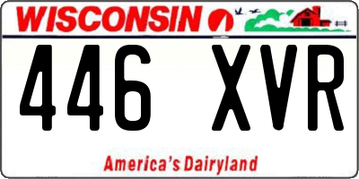 WI license plate 446XVR