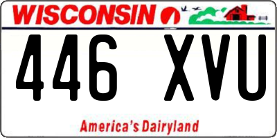 WI license plate 446XVU