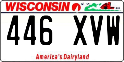 WI license plate 446XVW