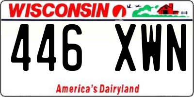 WI license plate 446XWN