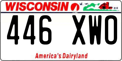 WI license plate 446XWO
