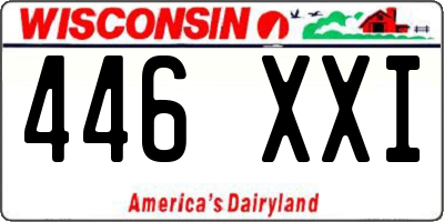 WI license plate 446XXI
