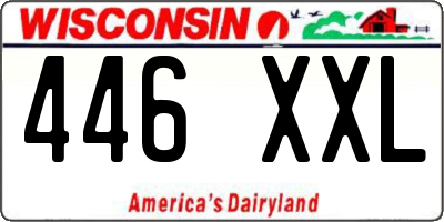 WI license plate 446XXL
