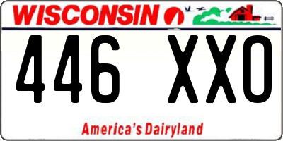 WI license plate 446XXO