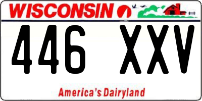 WI license plate 446XXV