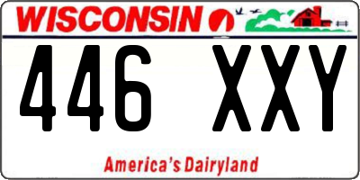 WI license plate 446XXY