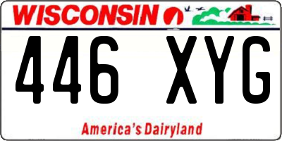 WI license plate 446XYG