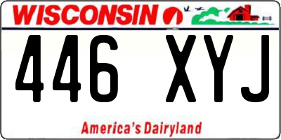 WI license plate 446XYJ