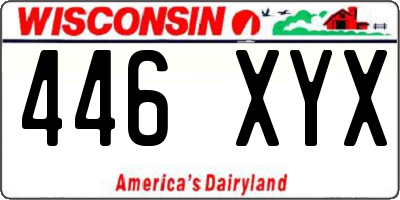 WI license plate 446XYX