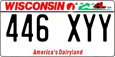 WI license plate 446XYY