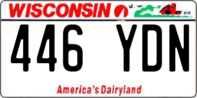WI license plate 446YDN