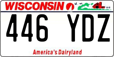 WI license plate 446YDZ