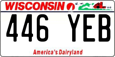 WI license plate 446YEB