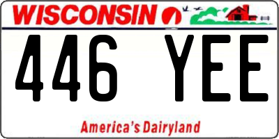 WI license plate 446YEE