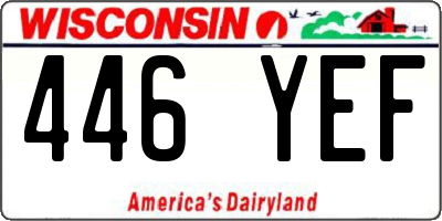 WI license plate 446YEF