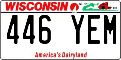 WI license plate 446YEM