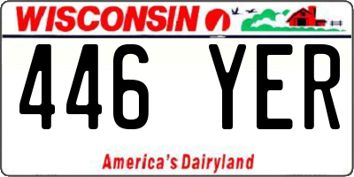 WI license plate 446YER