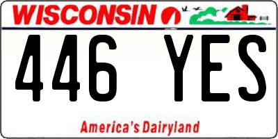 WI license plate 446YES