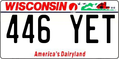 WI license plate 446YET
