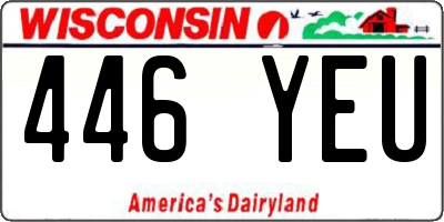 WI license plate 446YEU